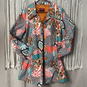 Super Cute & Colorful “ISLE Apparel” Rain Coat/Wind Breaker Sz Small